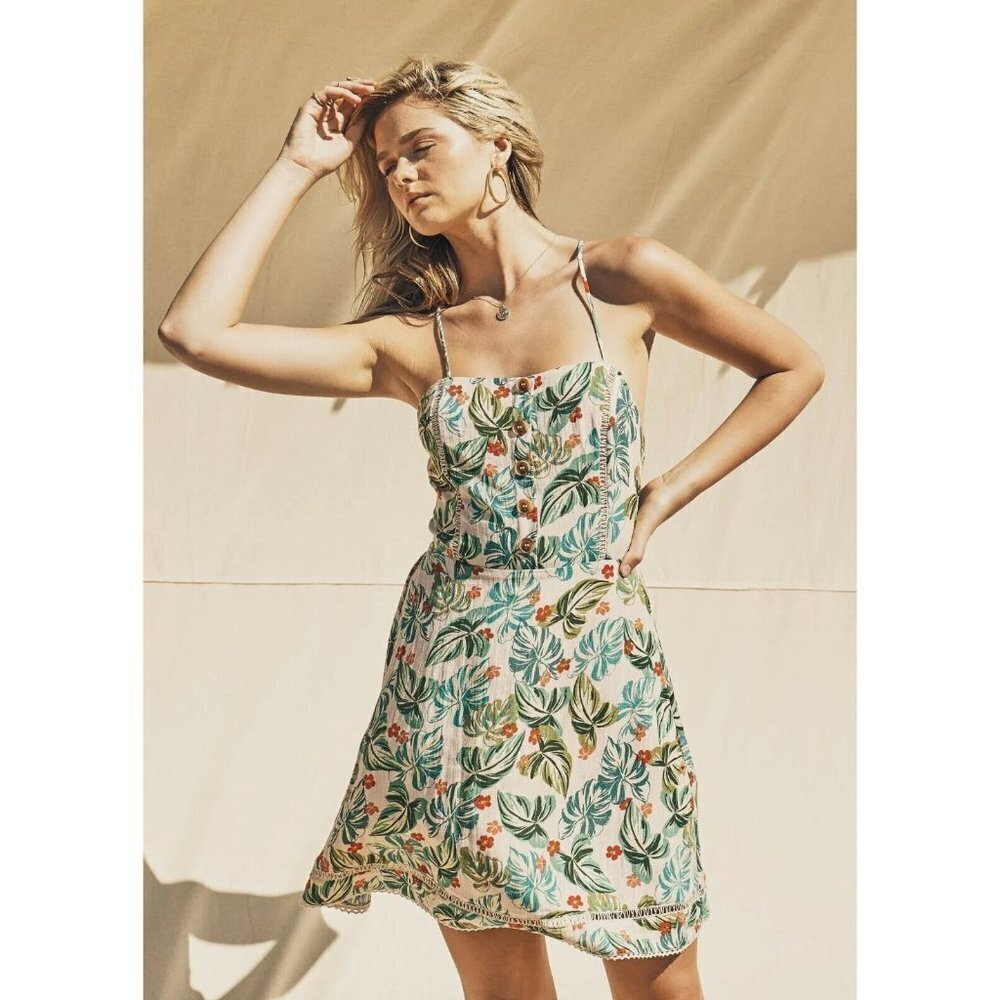 Lost+Wander Women's Luau On The Beach Lace Up Rear Bodice Mini Dress Size‎ M NWT